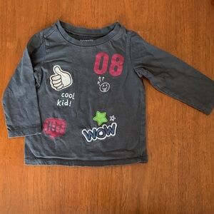 🍓3/$10 First Impressions Graphic Long Sleeve Tee size 18m